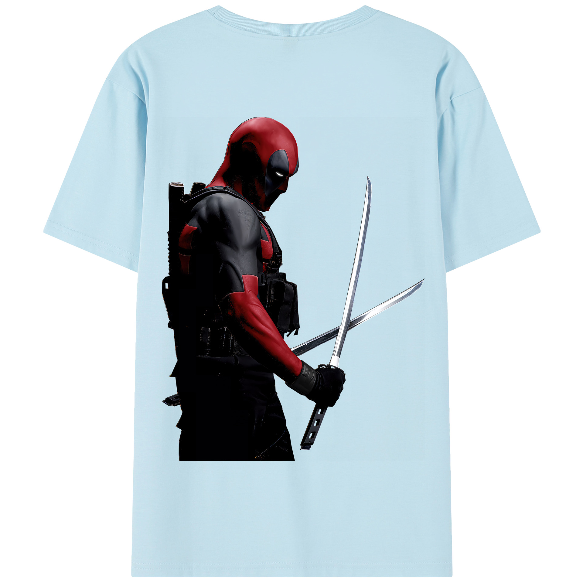 （画像用） Deadpool デッドプール 綿100％半袖Tシャツ（背面プリント）
